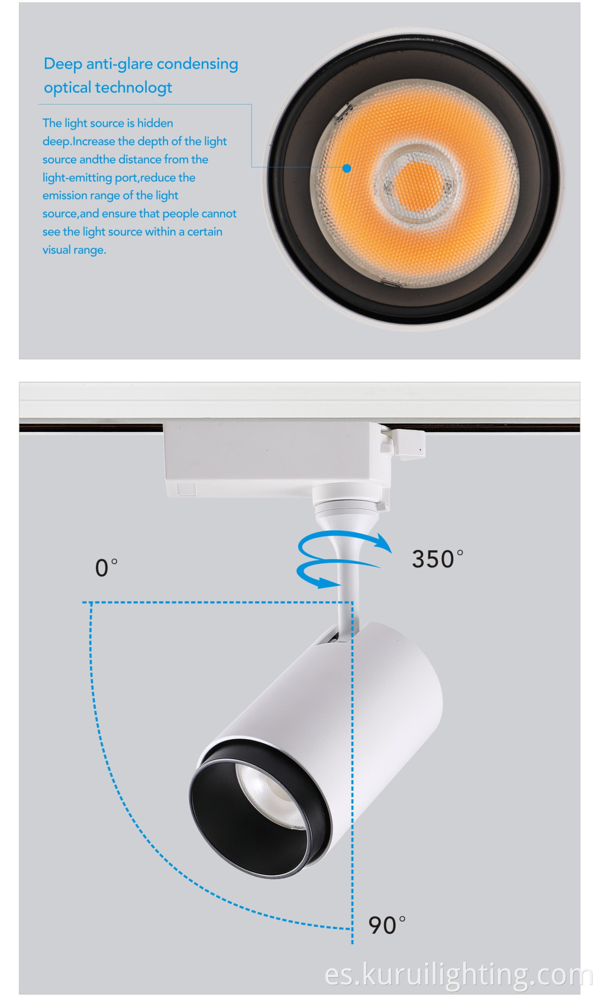 15/20W COB 3 cables Luz de pista LED de interior